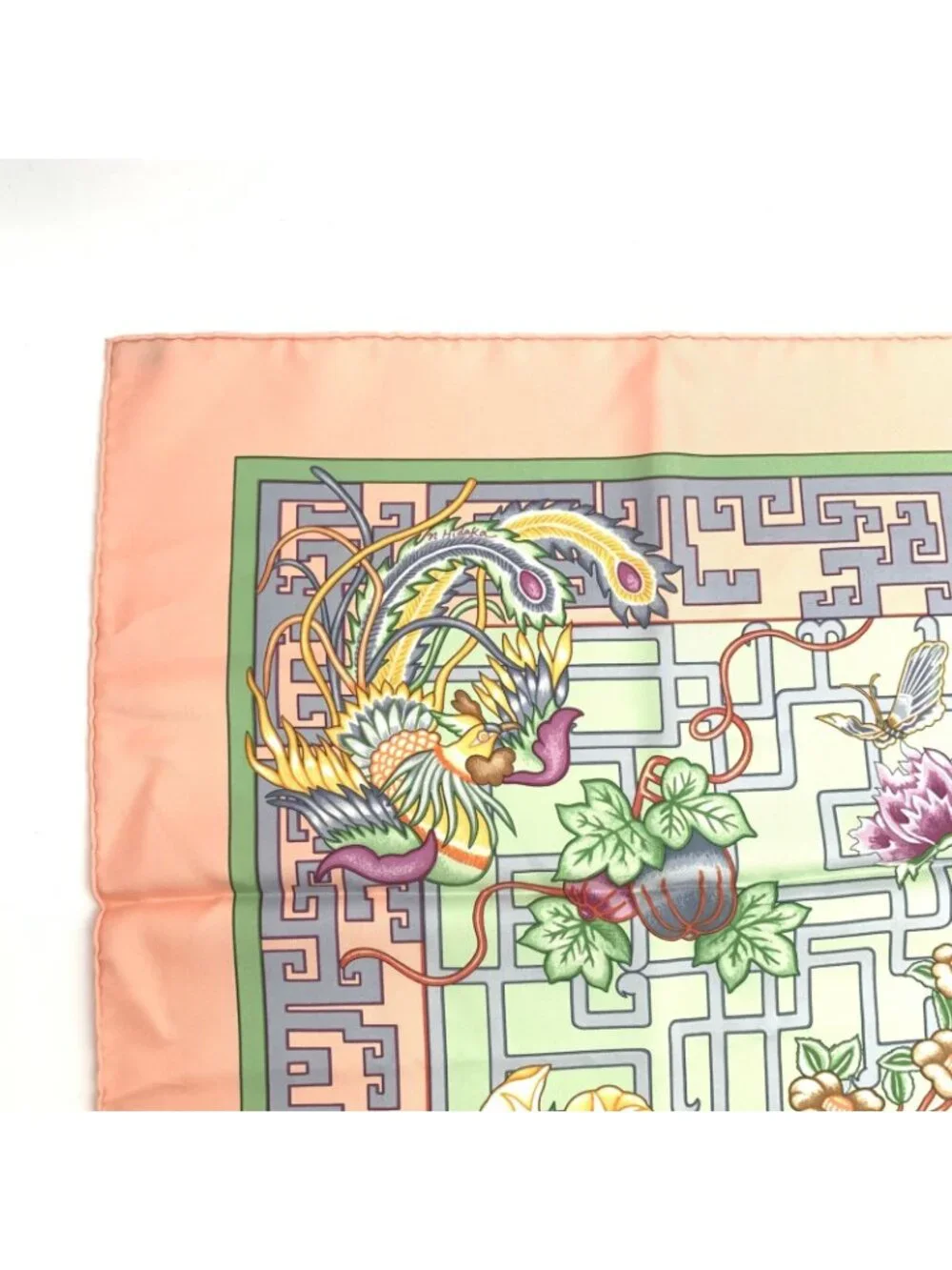 Hermes Scarf Carre 90 Turandot Orange Blue Pink - Picture 3 of 8